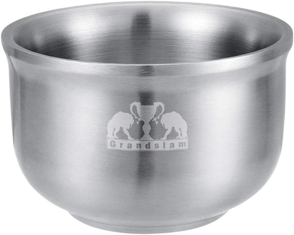 Grandslam Shaving Soap Bowl, 304 Heavy Duty Stainless Steel Shaving Lather Bowl for Men, Double Layer Heat Preservation, Create Rich Shaving Cream and Keep Your Lather Warm