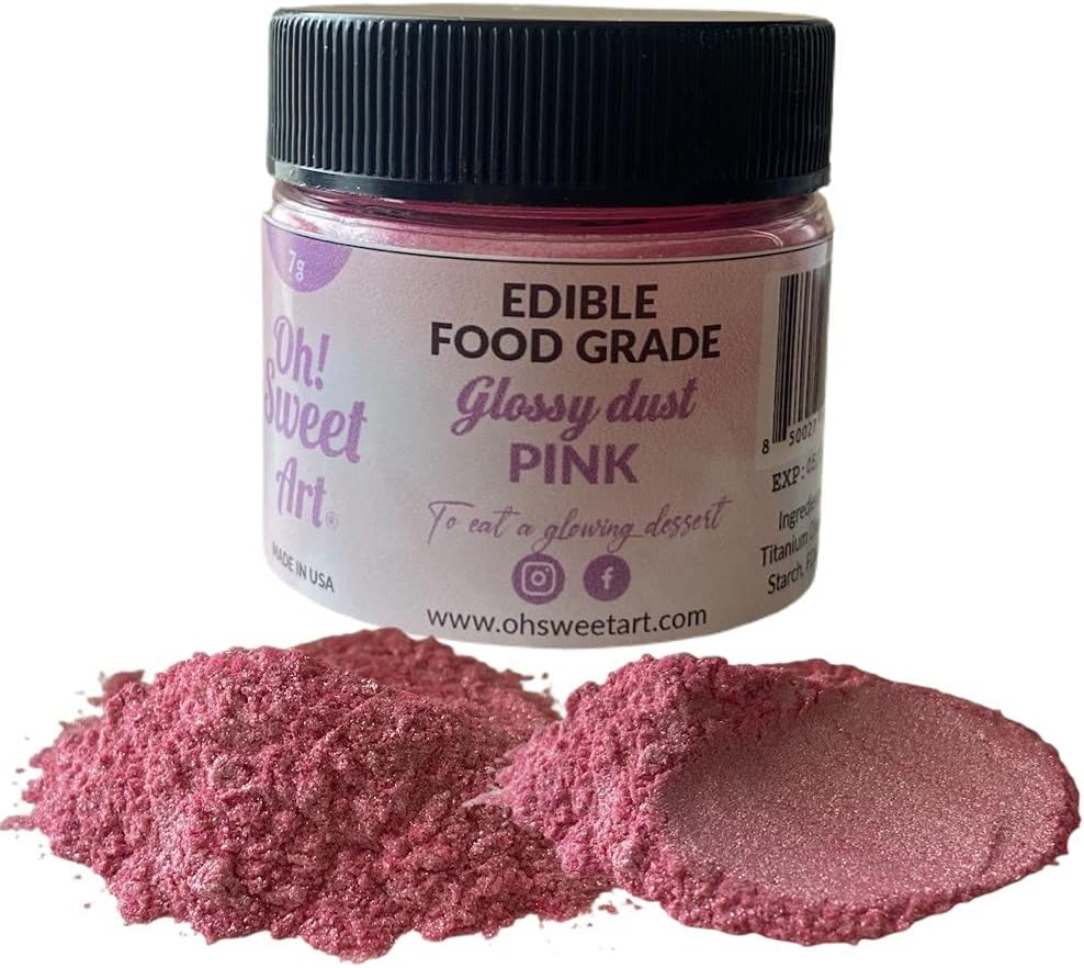 Oh Sweet Art Glossy Luster Dust Edible 7g (0.25oz) Choose your color (Pink)