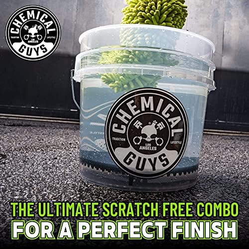 Chemical Guys Heavy Duty Detailing Bucket with Logo - 4.5 Gallon Semi Transparent Car Wash Bucket for Car Soap, Mitts, Grit Guards & Accessories, Durable Construction, Trucks & SUVs