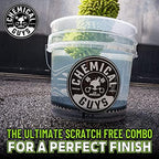 Chemical Guys Heavy Duty Detailing Bucket with Logo - 4.5 Gallon Semi Transparent Car Wash Bucket for Car Soap, Mitts, Grit Guards & Accessories, Durable Construction, Trucks & SUVs