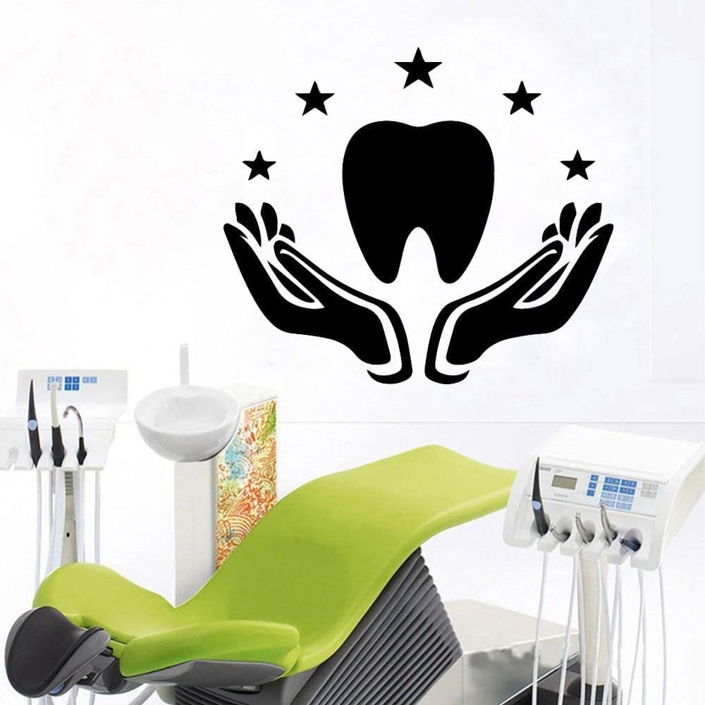 Cartoon Teeth Wall Sticker Wall Decor for Dental Hospital Kids Room Decoration Wall Decals Removable Art Murals Wallpaper 42x38cm