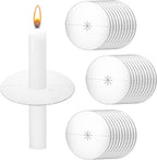 30 PCS Paper Candle Drip Protectors, Silver Candle Drip Catcher Paper Candles Bobeche Church Candles Holder Guards for Candlelight Vigil, Church Service, Memorial Service, Devotional, Christmas Eve