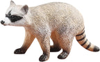 Realistic Raccoon Animal Figurines, 3 Inch Plastic Raccoon Mini Figurines, Cute Racoons Home Decor, Miniature Wildlife Sculpture, Ideal for Bedroom Office Garden Desk Decor (Grey)