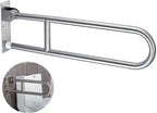 FlySkip Toilet Grab Bar,Flip Up Grab Bar, 31.5Inch Stainless Steel Handicapped Grab Bars for Toilet, Wall Mounted Bathroom Shower Safety Support Bar for Disabled Elderly Pregnant Woman