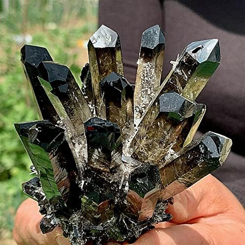 Meditation Home Natural Crystal Black Phantom Quartz Crystal Cluster Mineral Specimen Restoration (Size : 1100-1200g)