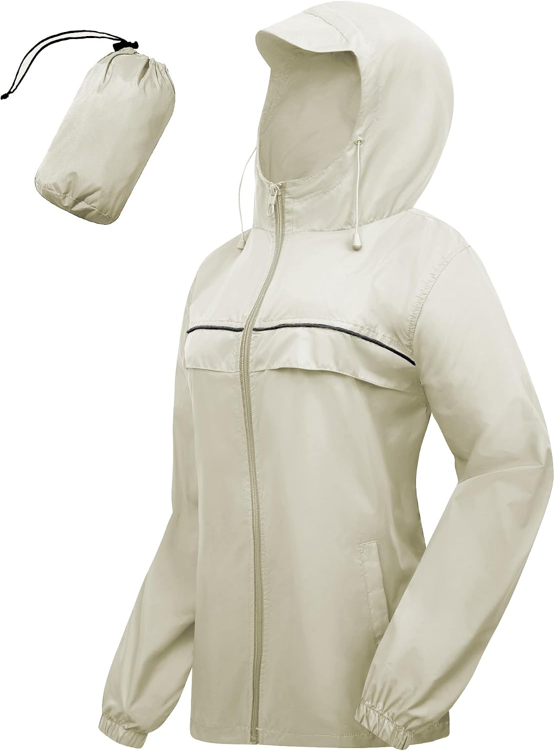 SWISSWELL Rain Jacket Women Lightweight Packable Waterproof Raincoat with Hood Windproof Windbreaker for Hiking Running