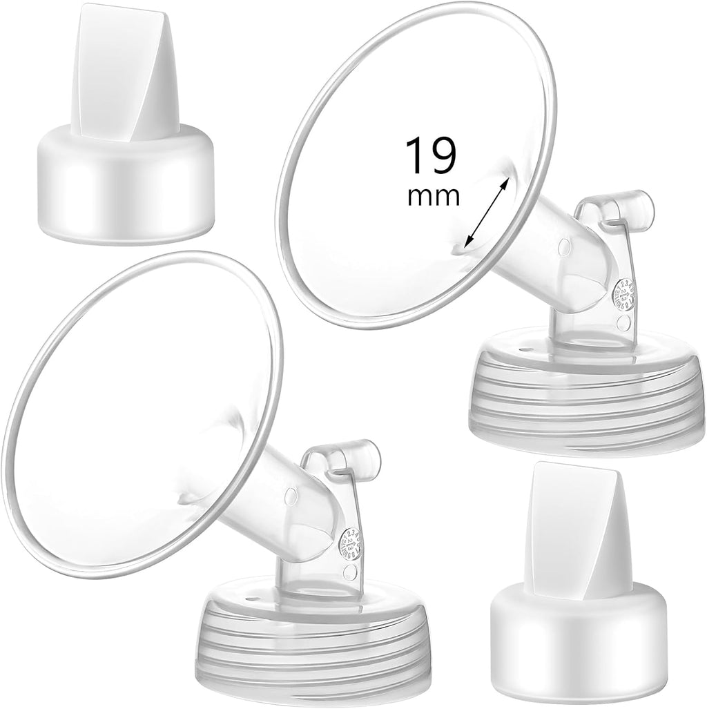 19mm Flange and Duckbill Valve Compatible with Spectra S1 S2 9 Plus Breastpump Replacement to Spectra Pump Parts, Not Original, Replace Accessories.