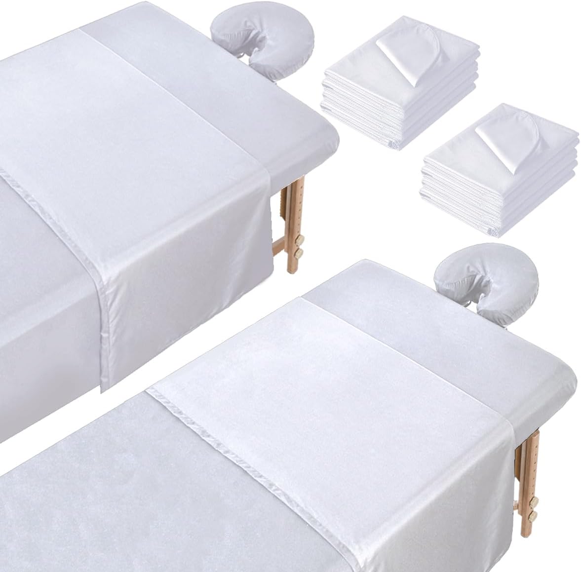 2 Sets Microfiber Massage Table Sheets, 3 Piece Reusable Massage Bed Cover Per Set, Lash Bed Cover Soft, Light-Weight, Stain & Wrinkle Resistant for Spa Beauty Tattoos