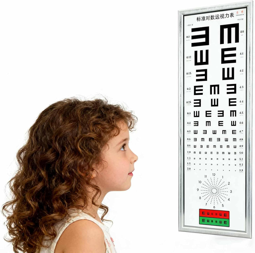 ERICAT 5m Led Eye Chart Light Box, Standard Logarithmic Eye Chart Eye Vision Chart with Astigmatism and Red Green Sight Mark, Even Lighting Without Fading and No Glare Effect, for Hospital