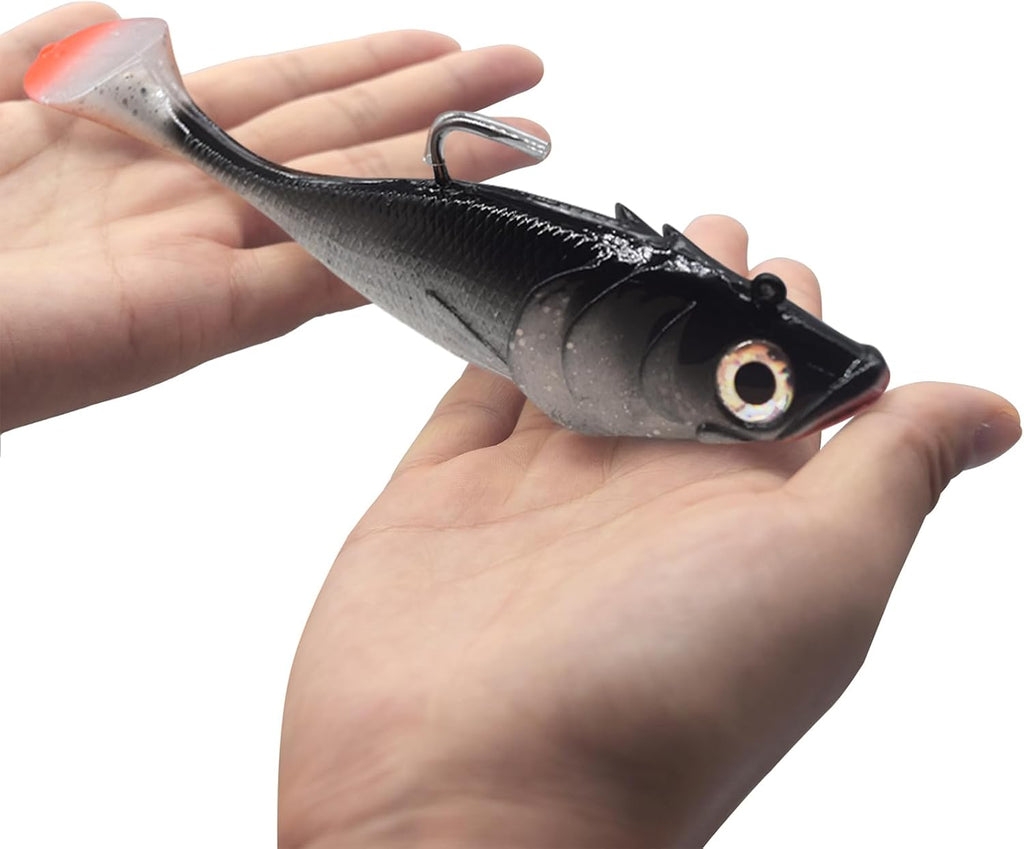 Big Jig Worm Lures Swimming Bait Soft Plastic Fishing Lure for Bass, Crappie, Trout, Pike, Sea Bass, Redfish, Striper,Fishing Lures for Freshwater & Saltwater