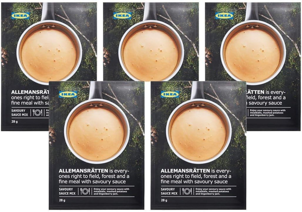 IKEA 703.543.09 ALLEMANSRÄTTEN 1.0 Oz. Mix (Pack of 5) for Swedish Meatball Cream Sauce; Mix with Spices Like Green Peppercorn, Herbs Like Thyme or Your Favorite Mustard; Make Your Sauce More Exciting