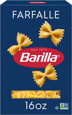 Barilla Farfalle Pasta, 16 oz. Box - Non-GMO, Made with Durum Wheat Semolina - Kosher Certified