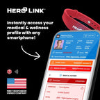 Hero Link® Medical ID Bracelet & Wellness Wristband – Adjustable Silicone, Waterproof, Heat-Resistant, Smart Band with NFC Tag for Instant Emergency Info Access