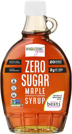 Wholesome Yum Zero Sugar Maple Syrup (Keto Maple Syrup) With Monk Fruit & Allulose - Natural Sugar Free Pancake Syrup - Non GMO, Low Carb, Gluten Free, Vegan, No Aftertaste (12 fl oz)