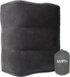 Inflatable Travel Foot Rest Pillow, Adjustable Height Leg Rest Pillow for Cars, Home, Office, Trains, Airplane, Make a Flat Bed for Baby, Kids, Toddlers, Grey, 1 Pack
