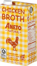 Aneto 100% Natural Chicken Broth, 33.83 Ounce (6 Pack)