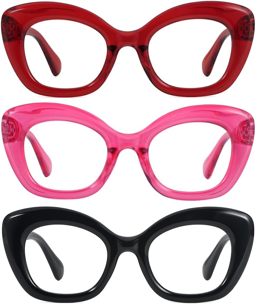 JiSoo Oversized Cat Eye Reading Glasses for Women Funky Cute Readers for Women, Designer Stylish Reading Glasses
