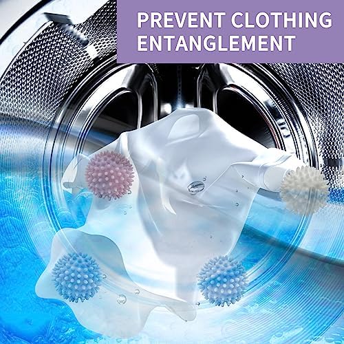 Laundry Balls, 4Pcs PVC Laundry Scrubbing Balls for Washing Machine, 2.5In Reusable Washer Laundry Dryer Balls for Reducing Clothing Wrinkles, Better Clean (4)