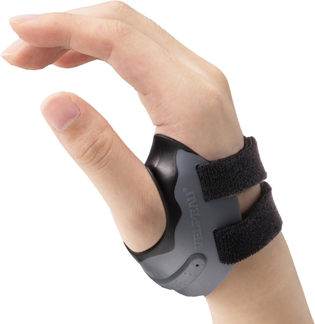 Velpeau CMC Joint Thumb Arthritis Support Brace - Soft & Hard Plastic Compose - with Thumb Compression Sleeve, Stabilizes Thumb CMC Joint Without Limiting Hand Function (Black, Right - Medium)