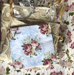 Ambiente 20-ct 13x13 Blue & Pink Floral Napkins for Decoupage, Tea Party, Brunch, Lunch, Gift Box, Paper, 3-Ply