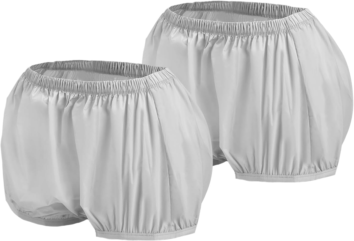 Adult Diaper Covers Waterproof, Leakproof Incontinence Plastic Pants Protective, Reusable Rubber Underwear for Women (2, Gray, L)