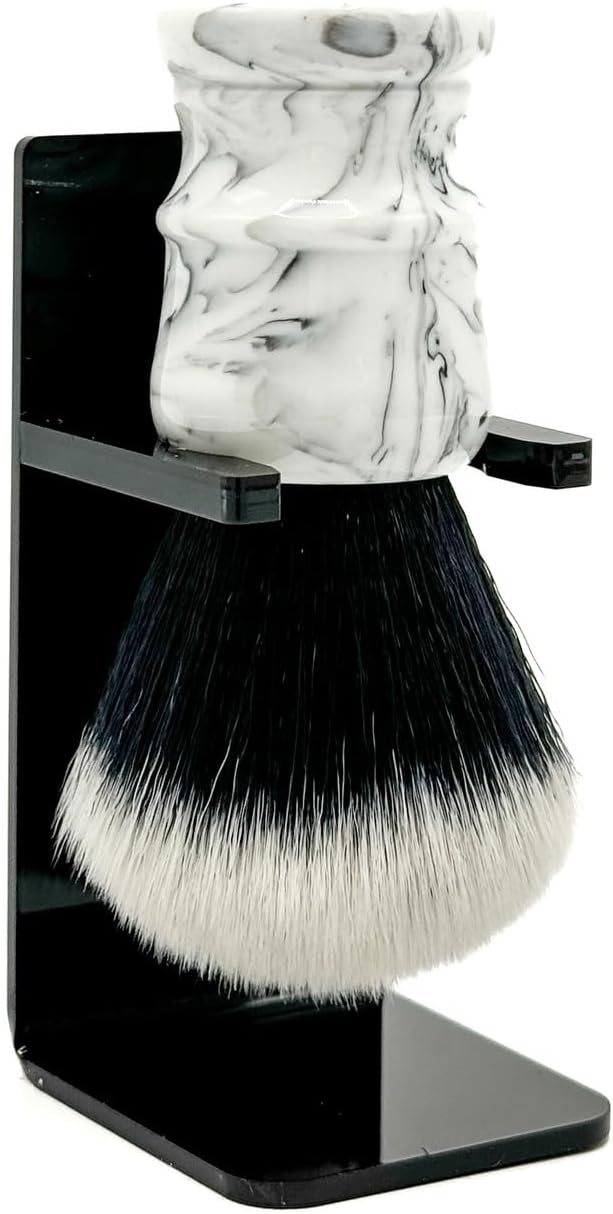 Parker Arctic Storm Ultra-Soft Synthetic Shaving Brush with Stand – 26 mm Tuxedo Knot for Rich Lather and Luxurious Everyday Shaving