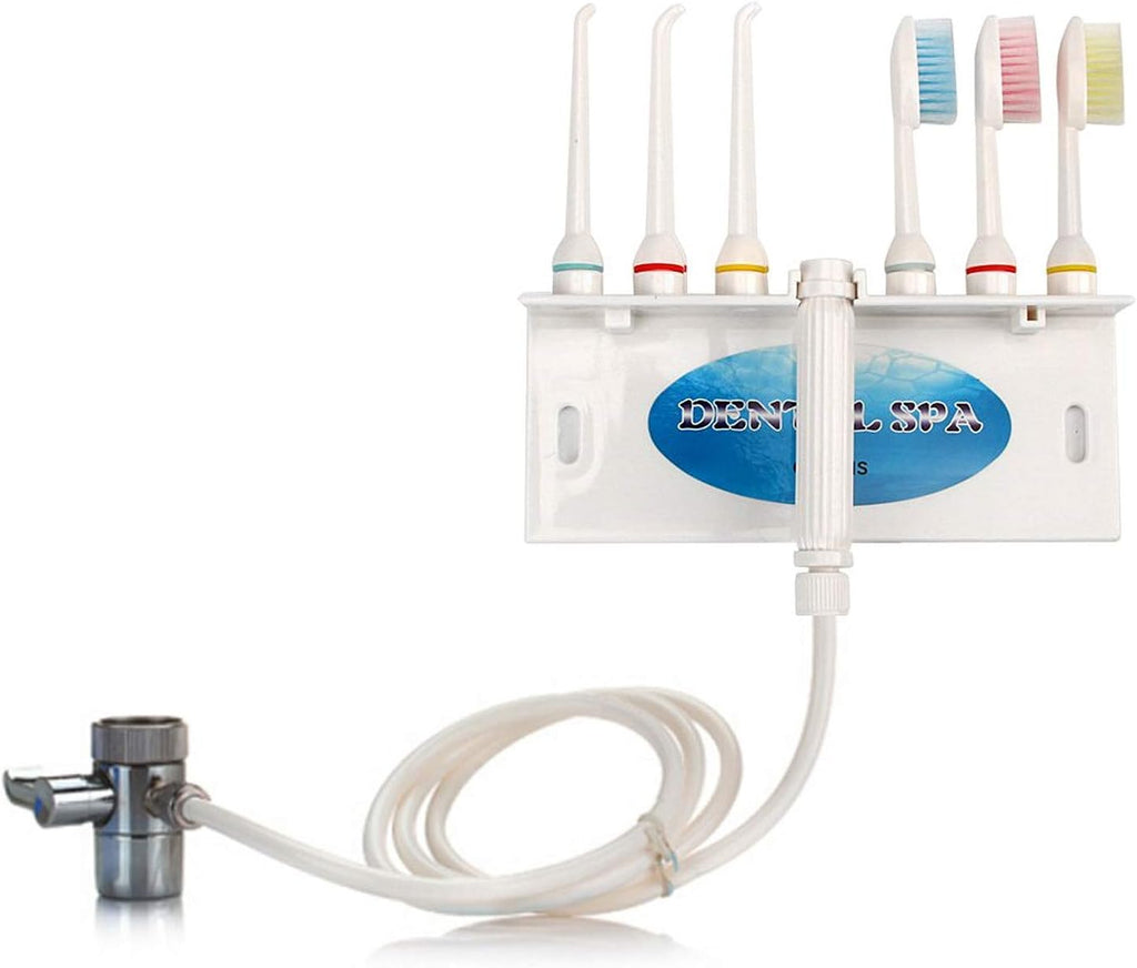 Water Flosser for Family Use 3 Jet Tips & 3 Toothbrush for Faucet & Shower, Oral Irrigator Non-Electric Safety , Dental Oral Care Tooth Cleaning