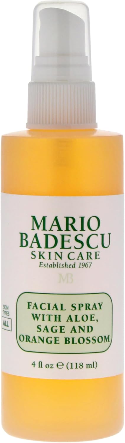 Mario Badescu Facial Spray with Aloe, Sage and Orange Blossom for All Skin Types | Face Mist that Hydrates & Uplifts