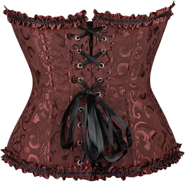 Moonight Corsets for Women Renaissance Floral Lace up Boned Overbust Corset Bustier Shapewear