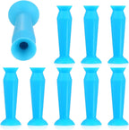 MUQING 8 Pack Scleral Lens Inserter with Suction Cups on the Bottom, Blue Ventless Applicator for Hard/RGP Lenses, Scleral Lenses, Hard Scleral Contact Lens Handler