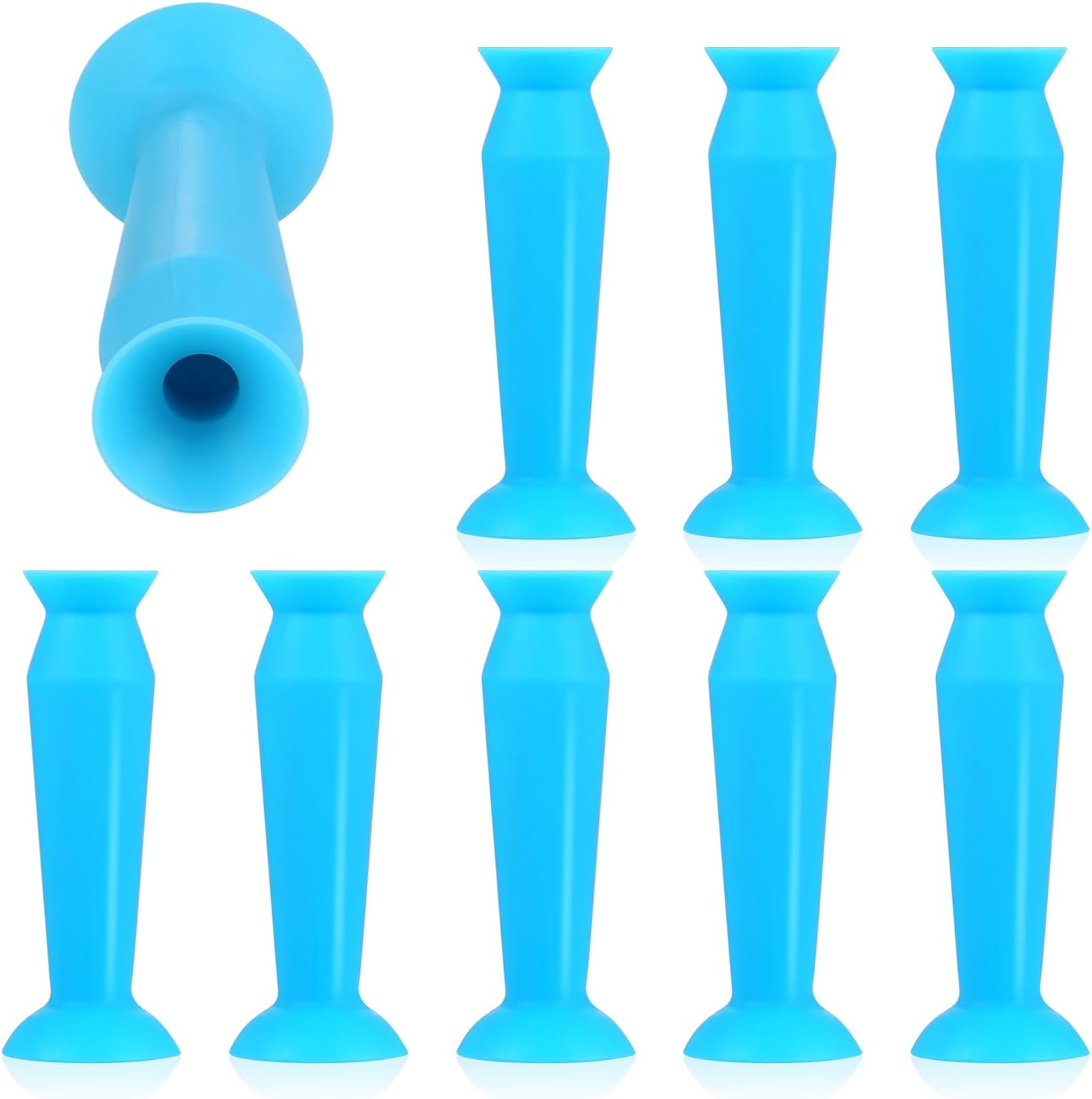 MUQING 8 Pack Scleral Lens Inserter with Suction Cups on the Bottom, Blue Ventless Applicator for Hard/RGP Lenses, Scleral Lenses, Hard Scleral Contact Lens Handler