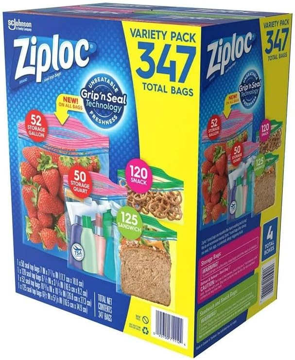 Ziploc Variety Total Bags, 347 Pack