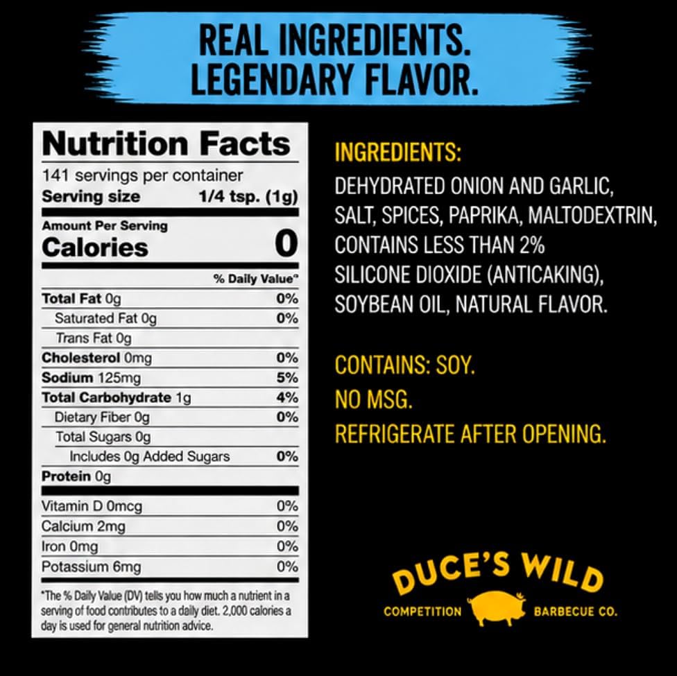 Duce’s Wild Barbecue Texas Blend BBQ Rub - Bold Peppery All-Purpose Seasoning for Brisket, Steak, Chicken & Pork - Competition-Level Dry Rub - Vegan, Gluten-Free & MSG-Free - 11.5 oz