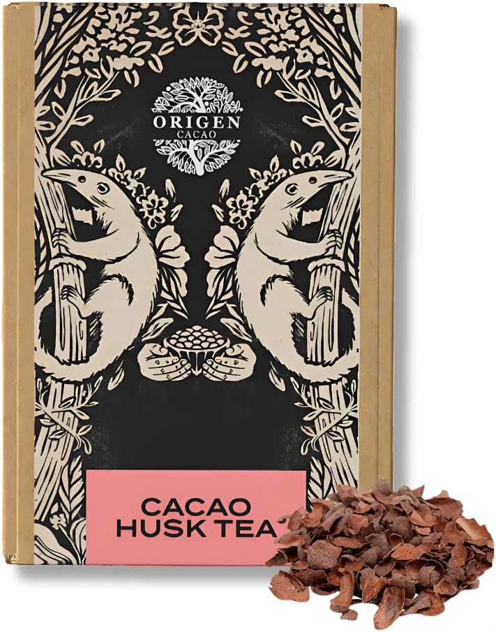 Origen Cacao Husk Tea – 100% Natural Cacao Shell – Zero Sugar, Caffeine-Free Superfood – Healthy Chocolate Tea Alternative to Coffee – Rich in Antioxidants & Iron, 8 oz