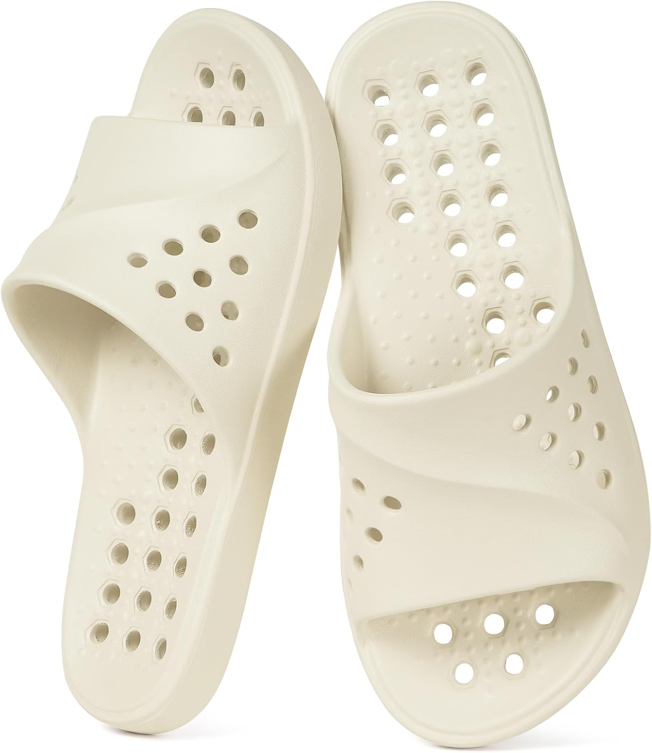 Gaatpot Shower Shoes for Womens Mens Massage Pool Slides with Arch Support Quick Drying Beach Slippers Summer Non Slip Bathroom Indoor Outdoor House Sandals with Drain Holes