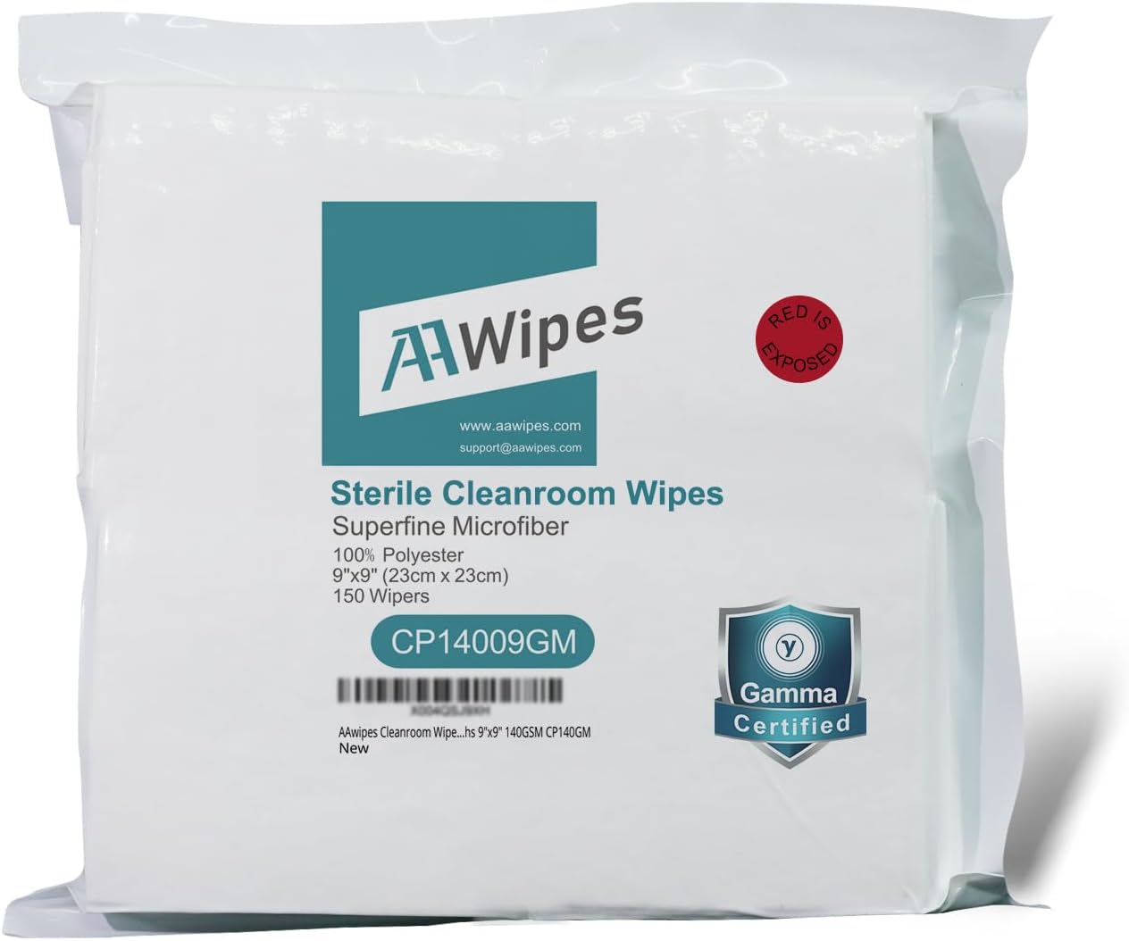 AAWipes Cleanroom Wipes Sterile Lint Free Cloths 9"x9" 140GSM CP140GM