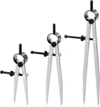 Keadic 3 Pcs Spring Wing Divider, 4'' 6'' 8'' Adjustable Lockable Steel Divider Wing Leather Compass Professional Metal Compass Set Spring Caliper Leg Divider for Leather Work, Geometry Drawing