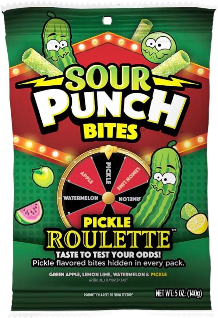 Sour Punch Bites Pickle Roulette, 5 Oz Bag