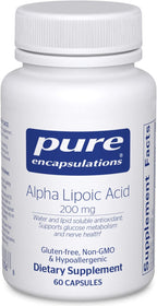 Pure Encapsulations Alpha Lipoic Acid 200 mg - 200mg ALA - Liver & Antioxidant Support* - for Nerve Health & Carb Metabolism - Vegan & Non-GMO Supplement - 60 Capsules