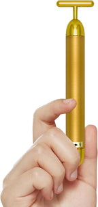 Elitzia T-Shape Beauty Pulse Face Massager 24k Golden Facial Vibration Lift Massage Tools Promote Absorption Improve Multifunctional Can Be Used for Relaxing Face Eyes Head and Ears Portable ETGB001