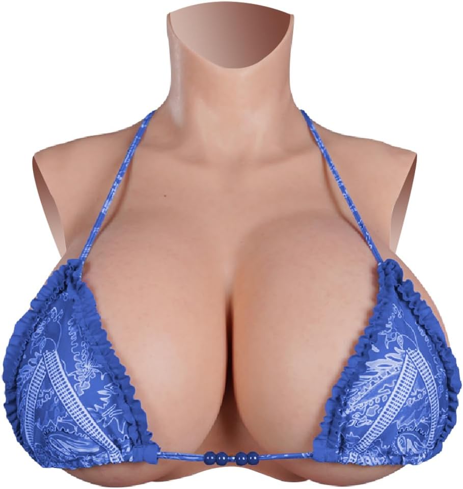 Large Size Silicone Breastplate D-Z Cup Huge Fake Breasts Touch Like Real Breast Plate for Darg Queen Crossdressers
