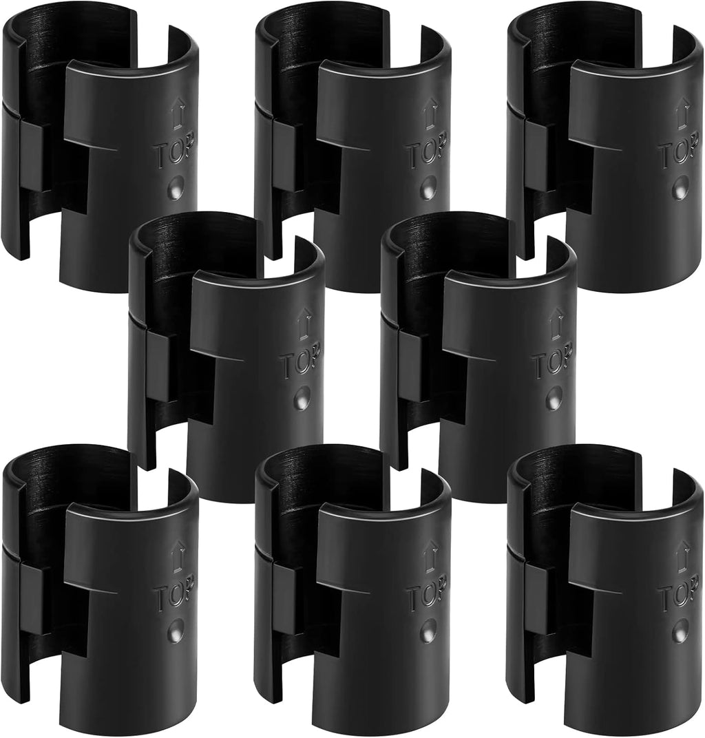 16 Pcs Wire Shelving Shelf Lock Clips for 1" Post, 8 Pairs of Shelving Sleeves Replacements for Wire Shelving System, Plastic Shelf Locking Clips Compatible with Thunder Group Metro and More