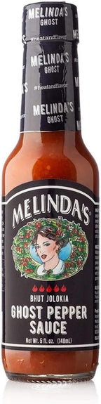 Melinda’s Ghost Pepper Hot Sauce - Gourmet Extra Spicy Hot Sauce - Made with Fresh Ingredients, Ghost Peppers (Bhut Jolokia), Habanero Pepper, Carrot, Garlic, Lime Juice - 5oz, 1 Pack