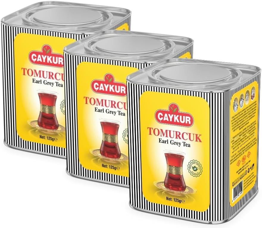 ÇAYKUR Earl Grey Tea Tomurcuk, Tea Buds, Loose Leaf with Natural Bergamot Aroma, Flavor Enhancer Young leaves Black Tea 125gr / 4.4 oz (Pack of 3)