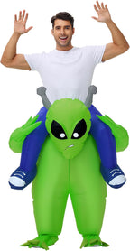 anroog Inflatable Alien Costume for Adult Blow Up Halloween Ride on Alien Costumes Suit for Men Women Funny Cosplay Party