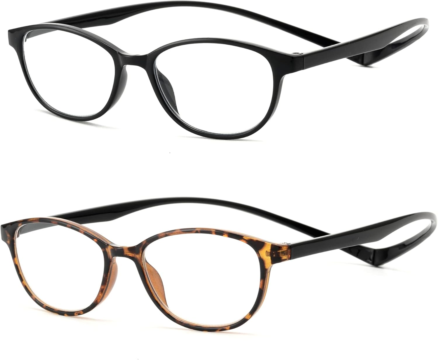 JM 2 Pack Magnetic Reading Glasses for Men Women, Hang Neck Blue Light Blocking Computer Readers Black & Tortoise +2.75