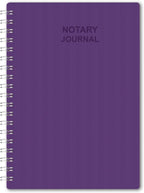 FFFPYGLQ Notary Journal Log Book, 7x10 Inch, Spiral Bound Book with 420 Record Entries, Notary Public Journal for Notarial Acts, Purple