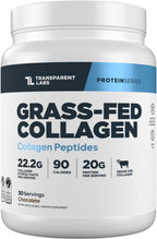 Transparent Labs Grass-Fed Collagen Peptides Powder - Chocolate Collagen Powder for Men & Women, 22G Grassfed Bovine Hydrolyzed Collagen Peptides for Skin, Hair, Bones & Muscle Recovery - 30 Servings