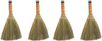 Veemoon 4 Pcs 12 Inch Whisk Broom, Handheld Cleaning Broom Straw Corn Whisk Brush Small with Handle Dust Brush Rustic for Dirt and Debris Household