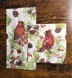 IHR Ideal Home Range Cocktail Napkins Disposable 3-Ply Paper Party Napkin Pack, 5" x 5", Cardinals In Holly, 20-Count